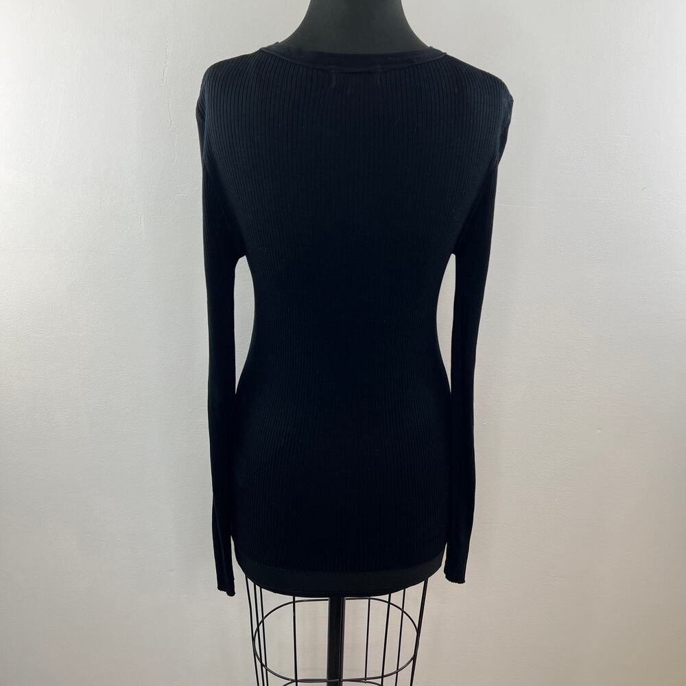 HUGO by Hugo Boss Black Ribbed Long Sleeve Round Neck Pullover Sweater Size M - Picture 5 of 6